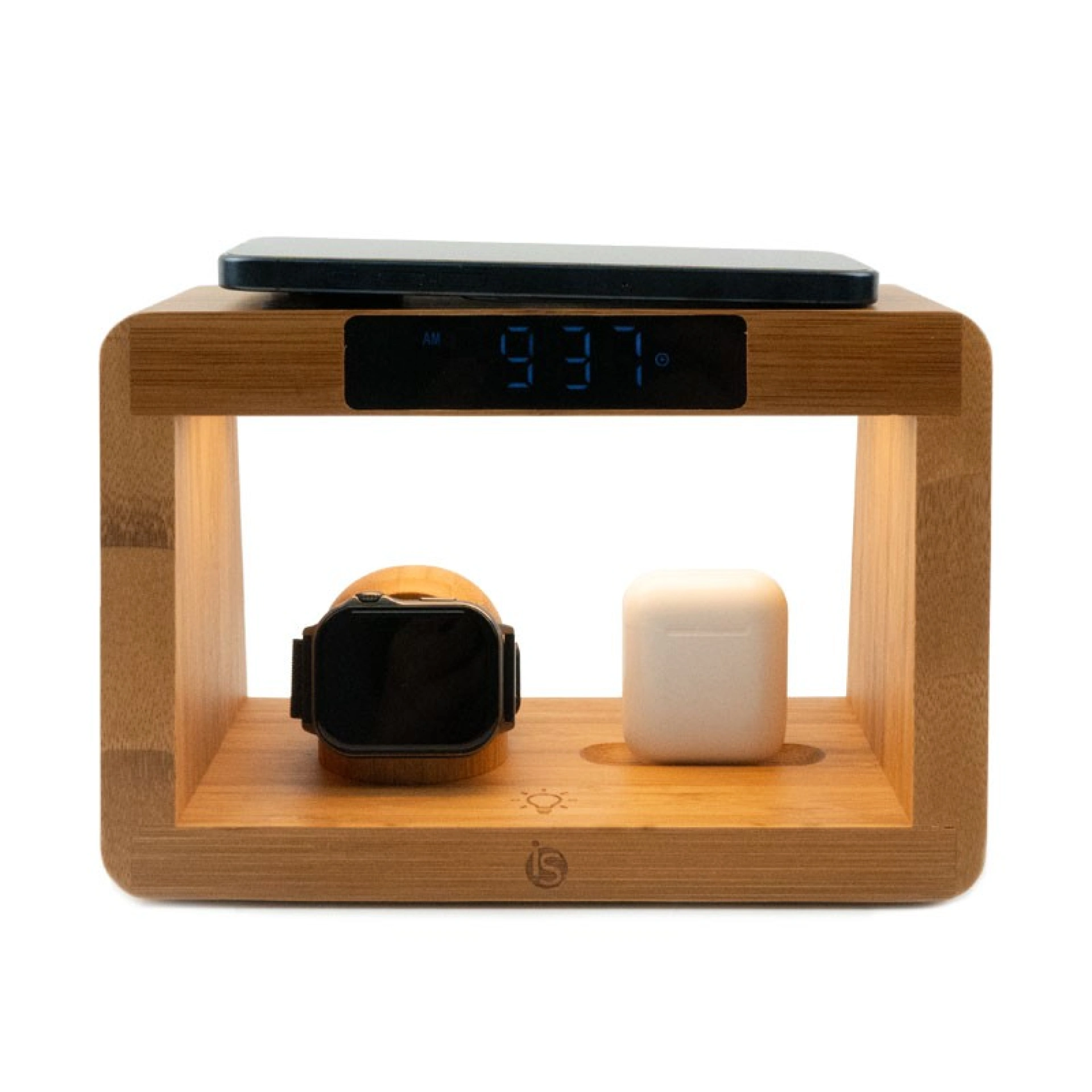 Lamp met Draadloze Oplader Bamboe 5 in 1 Lightning