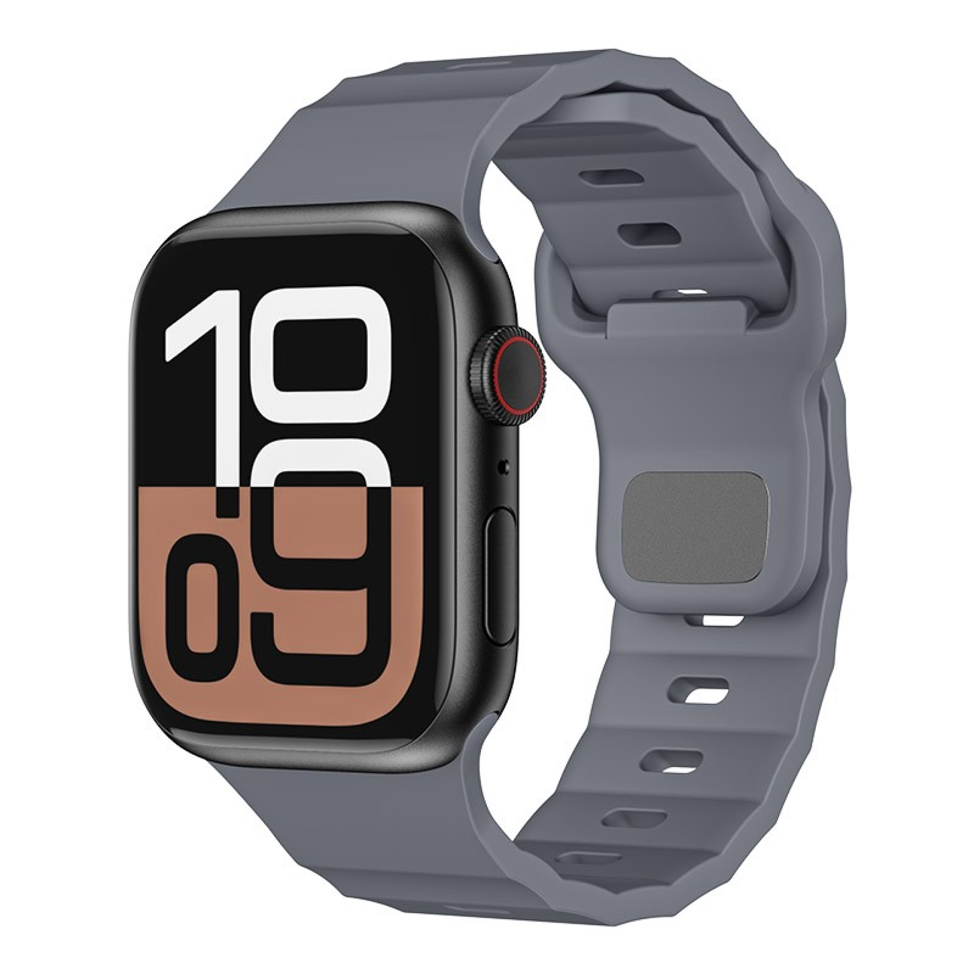 Rubber FKM Apple Watch-bandje 42   49mm Grijs