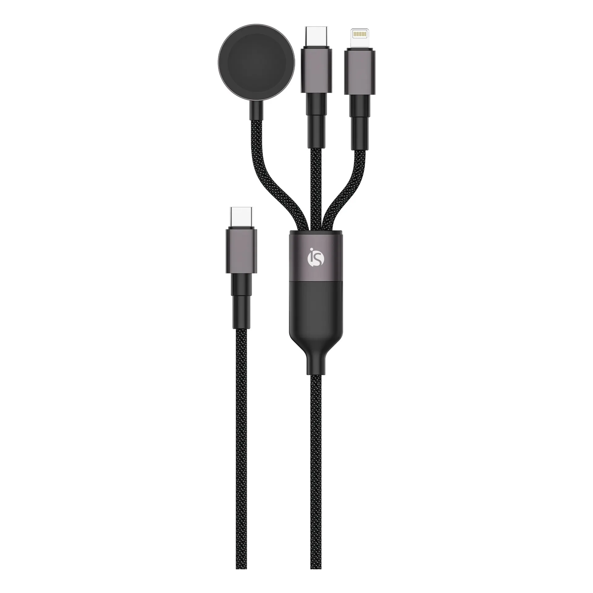 3-in-1-kabel: USB-C, Lightning & Apple Watch met snelladen