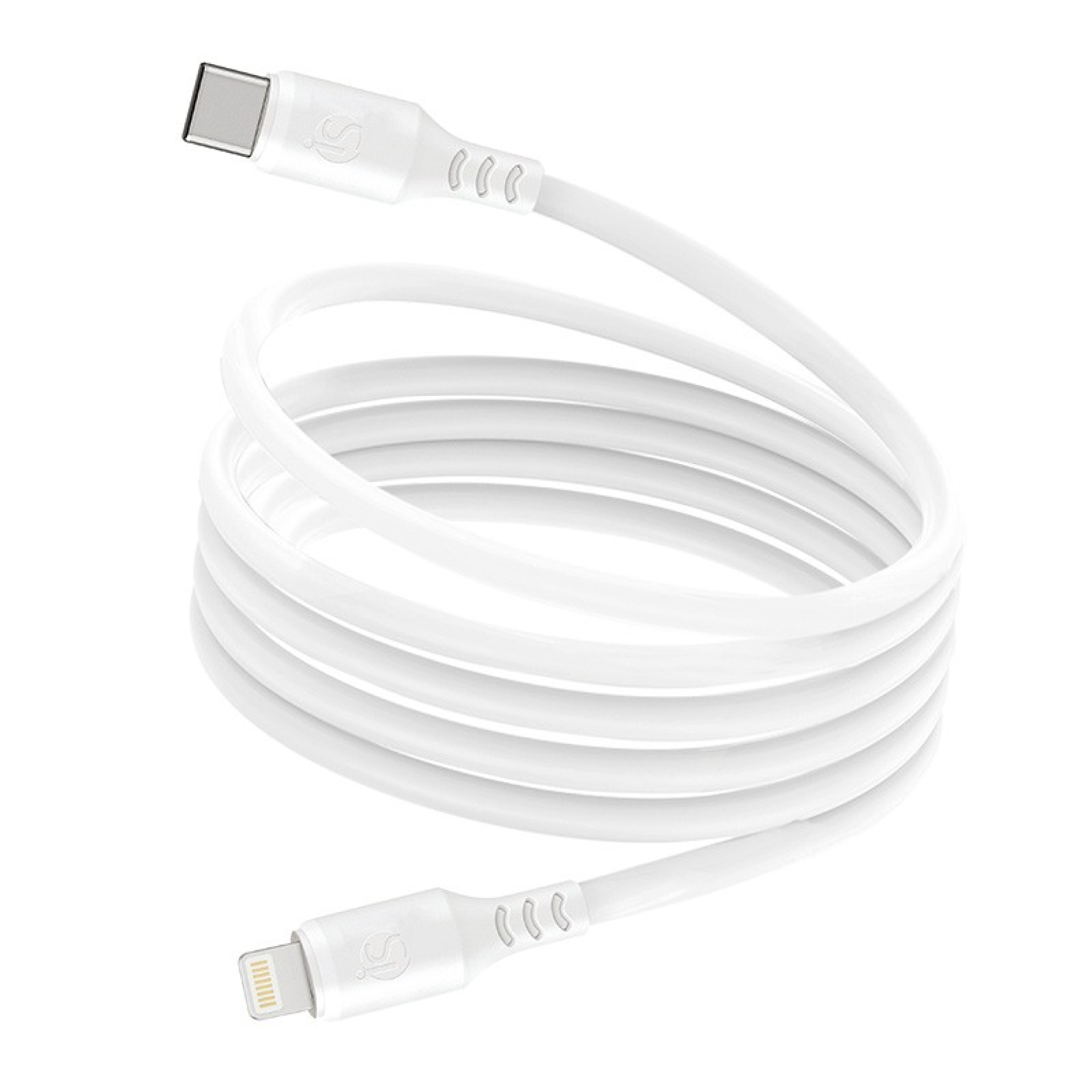 Câble Magnétique USB‑C - Lightning Silicone Blanc