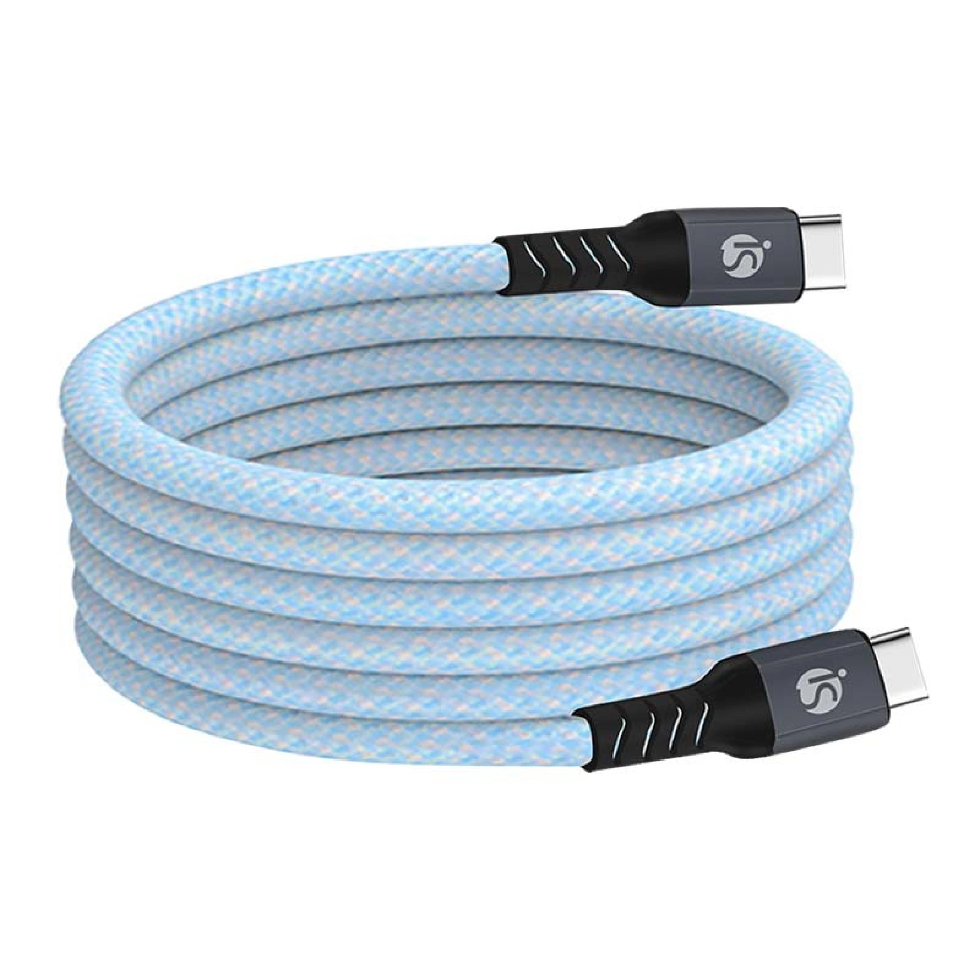 Magnetische USB‑C - USB‑C kabel Lichtblauw Nylon