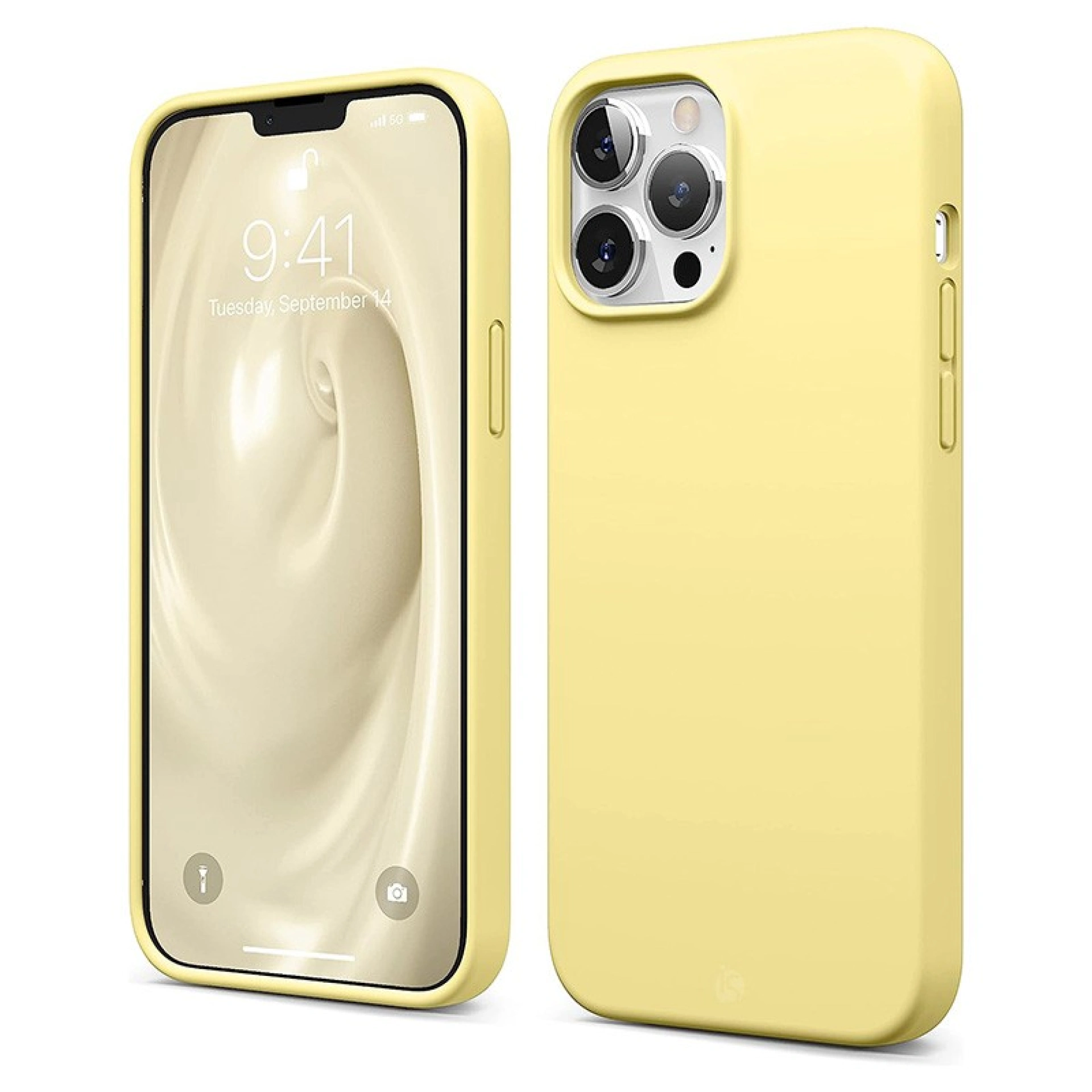 Coque en Silicone Liquide Magsafe pour iPhone 14 Pro Jaune