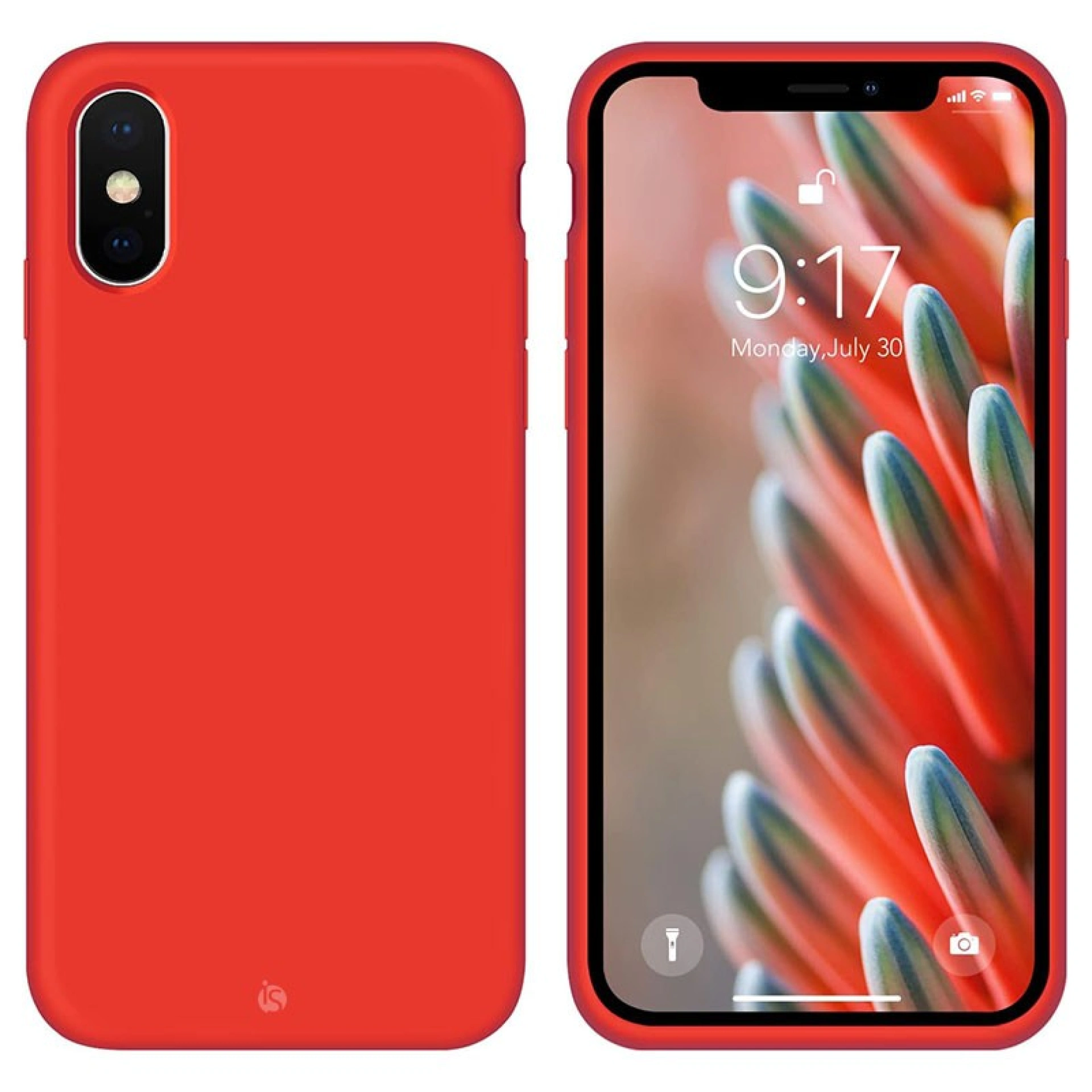 Liquid siliconen laag Magsafe iPhone X Rood