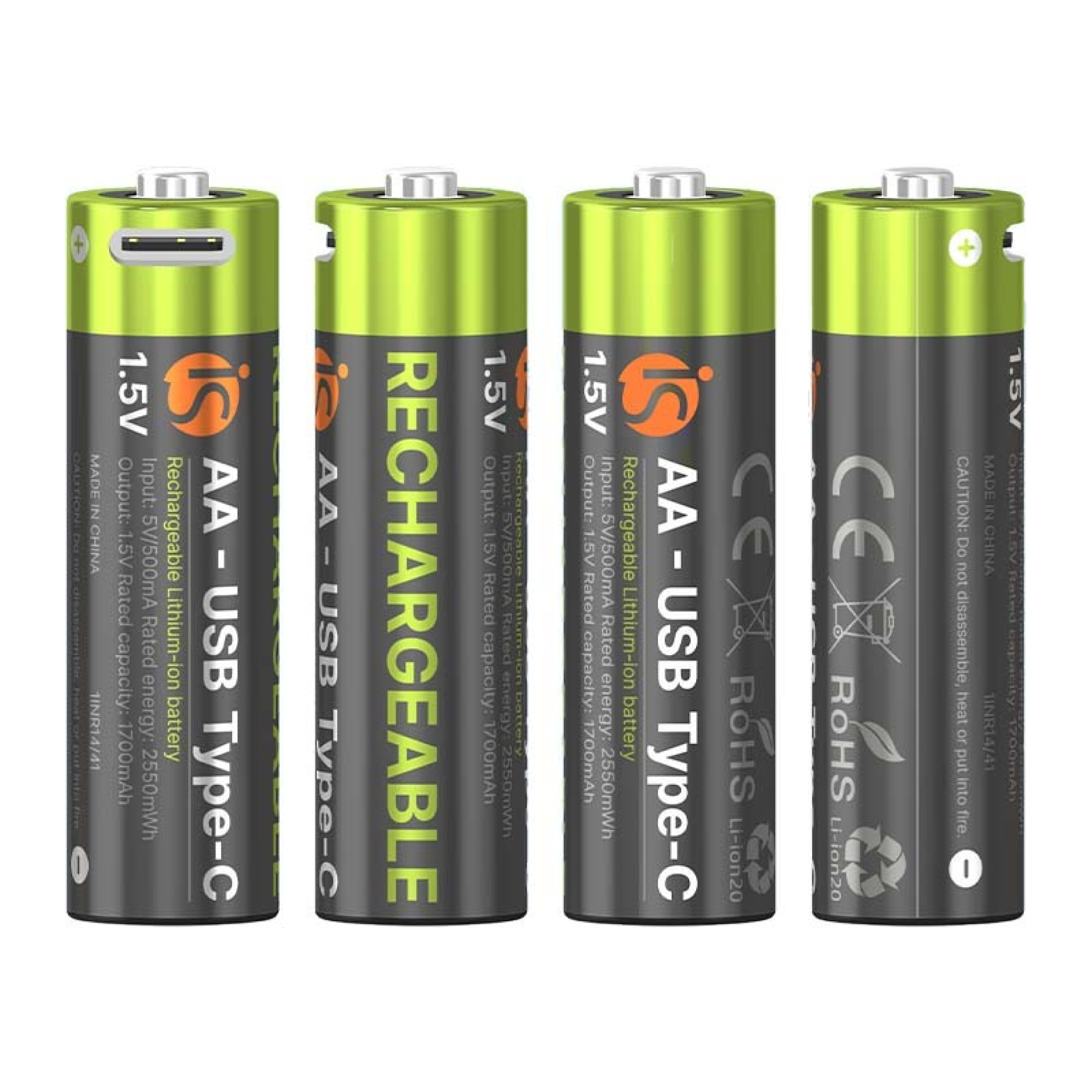 Piles Rechargeables avec USB-C AA