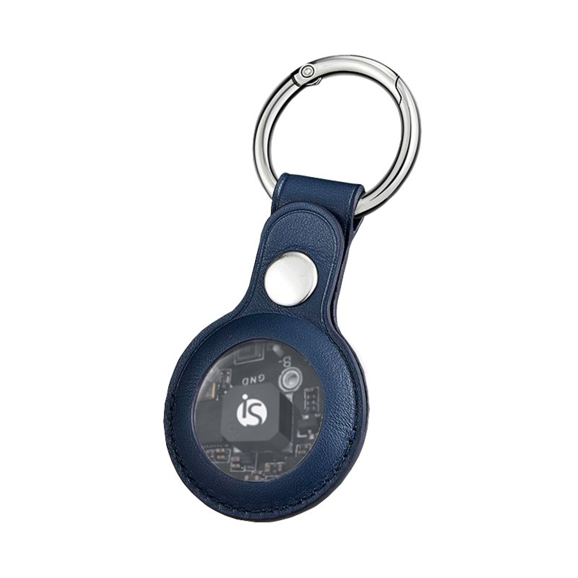 Porte-Clé Airtag en Cuir Bleu