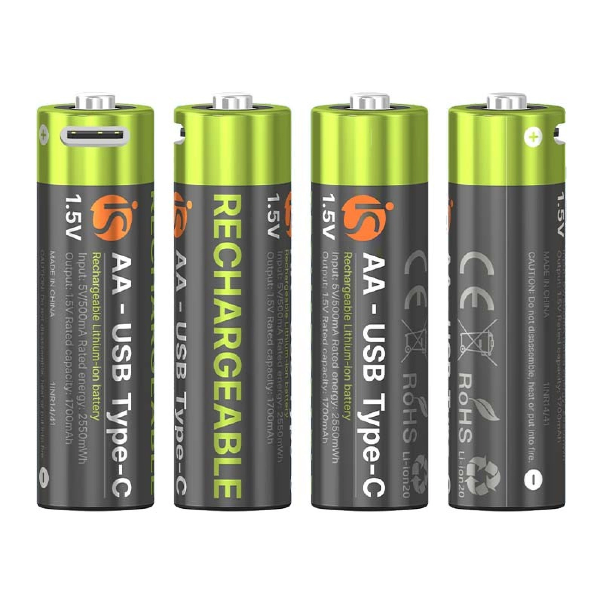 Oplaadbare Batterijen met USB-C AA