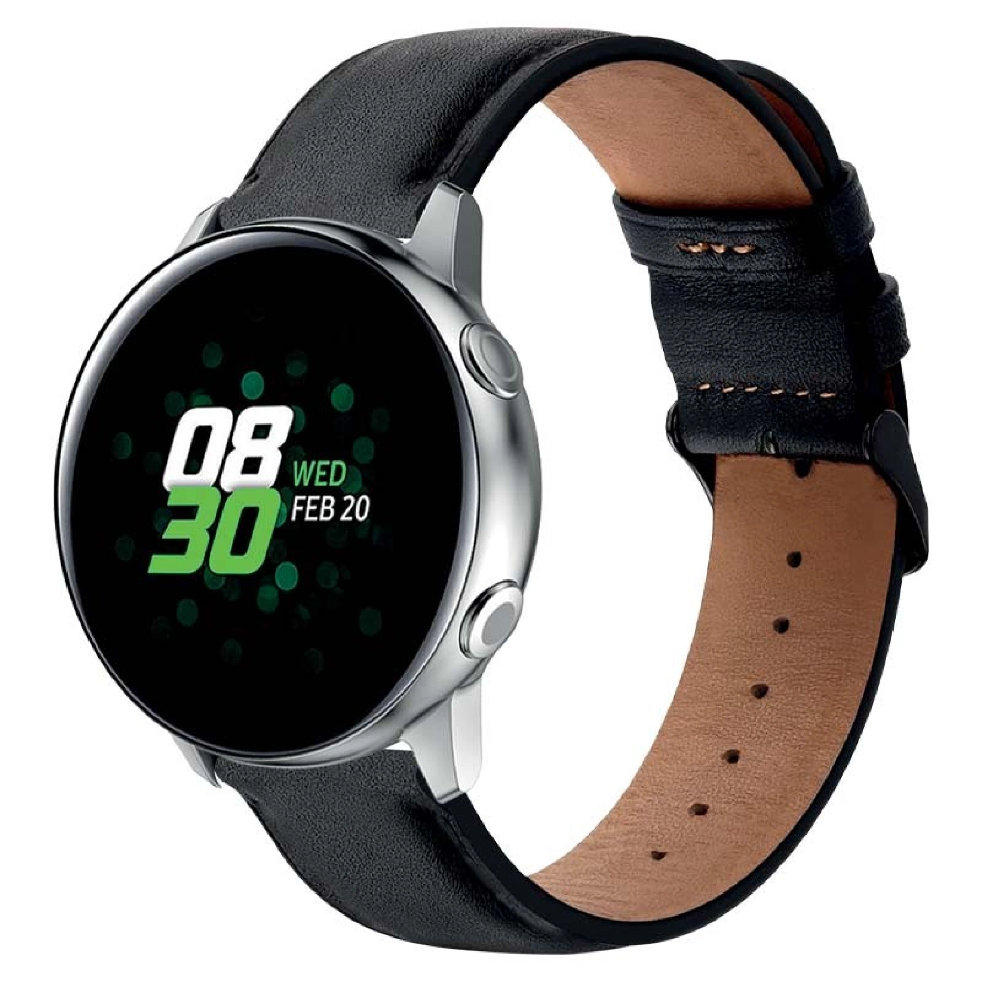 Bandje Smartwatch Leren Zwart